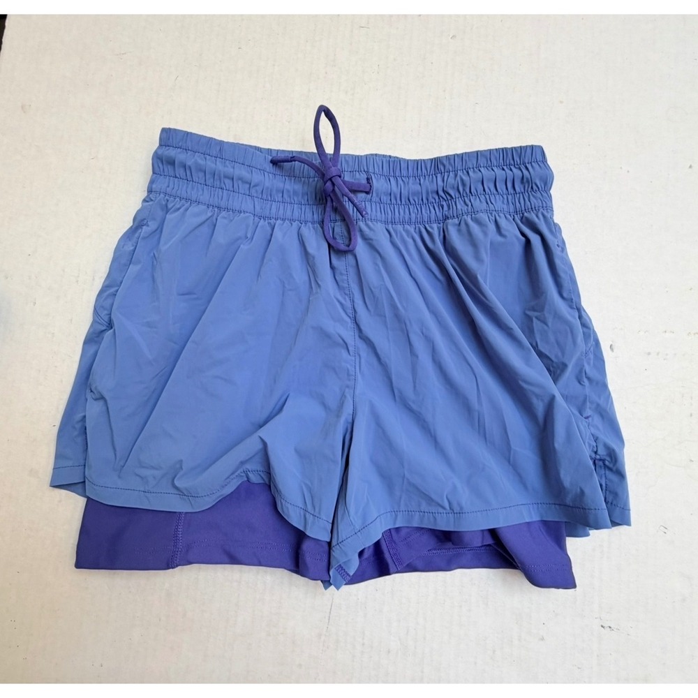Spyder Active Womens Small Blue Purple 2-in-1 Running Shorts Pickleball Active